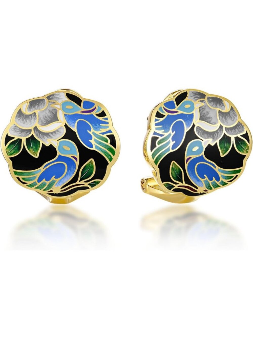 925 Sterling Silver Enamel Dangle Earrings - Stylish Patterned Jewelry Accessory
